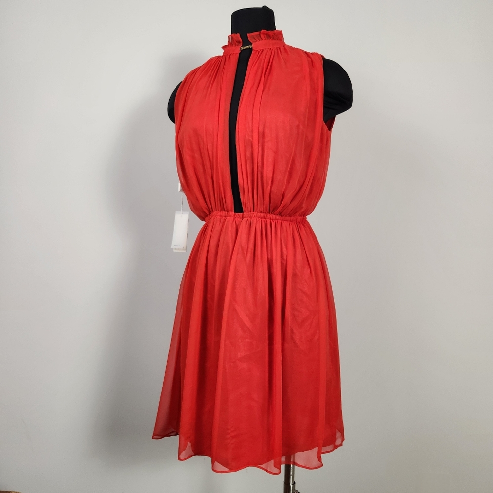 NWT RADENRORO red silk dress